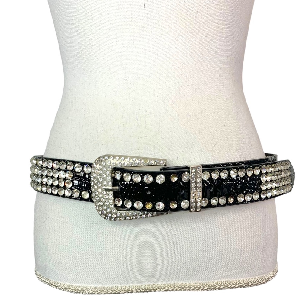 CROC Embossed Blinged Out Belt Sz M
